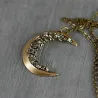 Pendentif croissant de lune avec collier - cristaux concassés