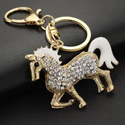 Cheval doré cristal - porte-clés