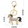 Cheval doré cristal - porte-clés