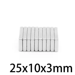 N35N35 - imán de neodimio - bloque rectangular resistente - 25 mm * 10 mm * 3 mm