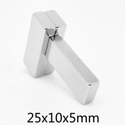 N35 - neodymmagnet - stærk rektangulær blok - 25mm * 10mm * 5mm