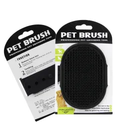 Honden/katten poetsborstel - rubberen kam - verstelbare ringgreepVerzorging
