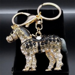 Crystal horse - golden keychainKeyrings