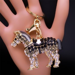 Kryształowy koń - złoty brelokBreloczki Do Kluczy