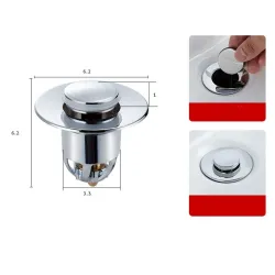 Waschbeckenstöpsel für Küche/Badezimmer – Pop-up-Taste