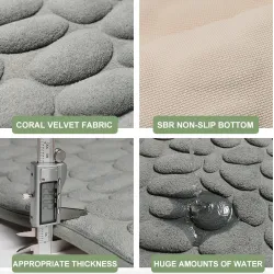 Tapis de bain antidérapant - mousse mémoire - 40*60cm