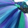 Påfuglkostyme - kjole med fjær/blomster