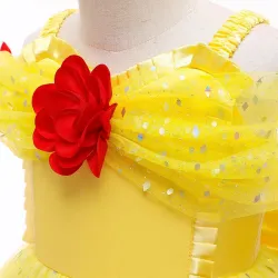 Elegant off shoulder kjole - gult jentekostyme
