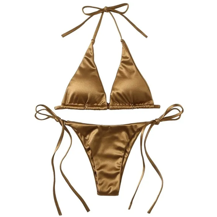 Sexy bikinisett - metallisk fargeeffekt
