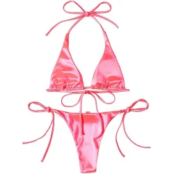 Baño y ropaConjunto de bikini sexy - efecto de color metalizado