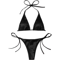 Baño y ropaConjunto de bikini sexy - efecto de color metalizado
