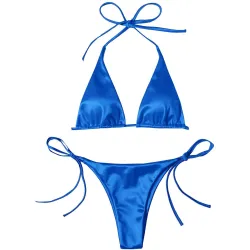 Baño y ropaConjunto de bikini sexy - efecto de color metalizado