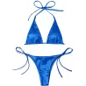 Conjunto de biquíni sexy - efeito de cor metálica