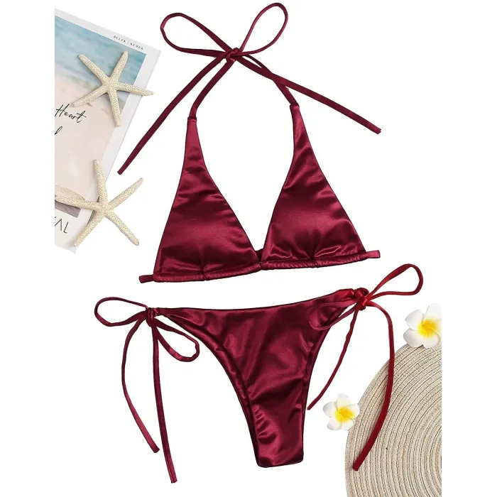 Baño y ropaConjunto de bikini sexy - efecto de color metalizado