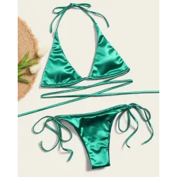 Baño y ropaConjunto de bikini sexy - efecto de color metalizado