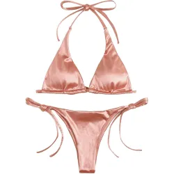 Seksowny komplet bikini - efekt metalicznego koloruStroje Kąpielowe