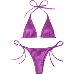 Sexy bikini set - metallic color effectBeachwear