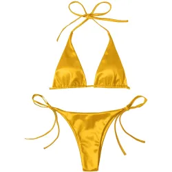 Baño y ropaConjunto de bikini sexy - efecto de color metalizado