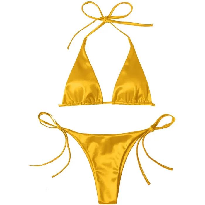 Seksowny komplet bikini - efekt metalicznego koloruStroje Kąpielowe