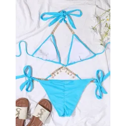 Ensemble de bikini sexy - avec des décorations en cristal / métal
