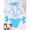Seksowny komplet bikini - z kryształowymi / metalowymi ozdobamiStroje Kąpielowe