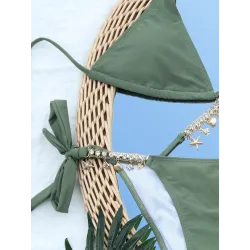 Sexy bikini set - with crystal / metal decorationsBeachwear