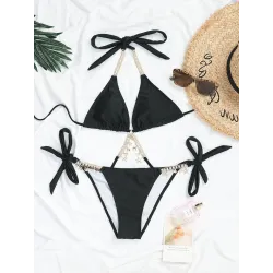 Baño y ropaConjunto de bikini sexy - con adornos de cristal / metal