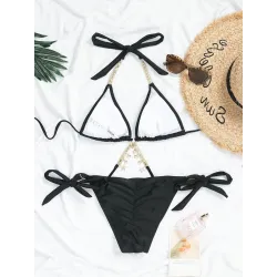 Baño y ropaConjunto de bikini sexy - con adornos de cristal / metal