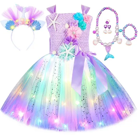 Robe princesse / sirène - avec LED - déguisement fille