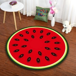 Dekorativt rundt teppe - fruktmønster - vannmelon