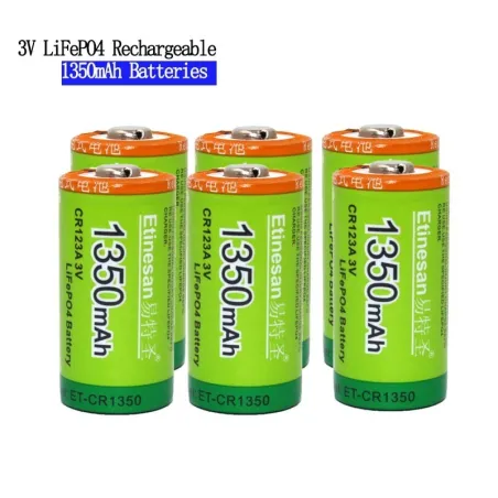 LiFePo4 - CR123A batteri - oppladbart - 1350mAh - 3V