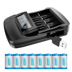 Batterie 16340 CR123A - rechargeable - 3.7V - 800mAh - avec chargeur