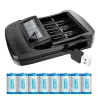 16340 CR123A battery - rechargeable - 3.7V - 800mAh - with chargerBattery