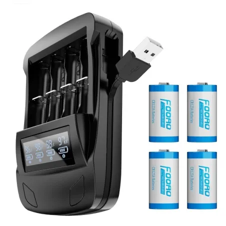 Bateria 16340 CR123A - ładowalna - 3,7V - 800mAh - z ładowarkąBaterii