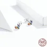 Heart shaped earrings - with rainbow enamelEarrings