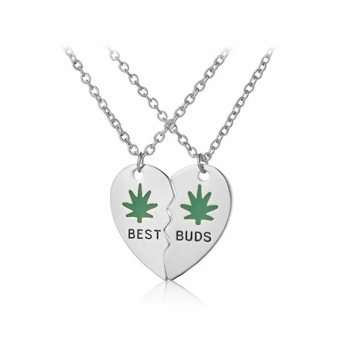 Pendentif en forme de coeur avec collier - BEST BUDS - 2 pièces