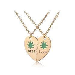 CollarColgante en forma de corazón con collar - BEST BUDS - 2 piezas