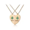 Ciondolo a forma di cuore con collana - BEST BUDS - 2 pezzi