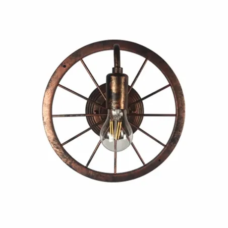 Vintage industrihjul - vegglampe