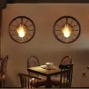Vintage industrihjul - vegglampe