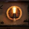 Retro-Wandlampe im Hanfseil-Stil