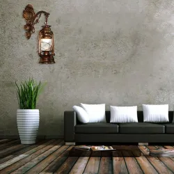 Lampada da parete a LED vintage - lanterna in ferro