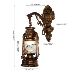 Vintage LED vegglampe - jernlykt
