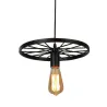 Vintage loftslampe - jernhjul