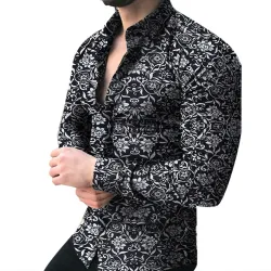 Modisches Langarm-Shirt - Blumendruck - schmale Passform