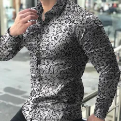 CamisetasCamisa de manga larga de moda - estampado floral - ajuste delgado