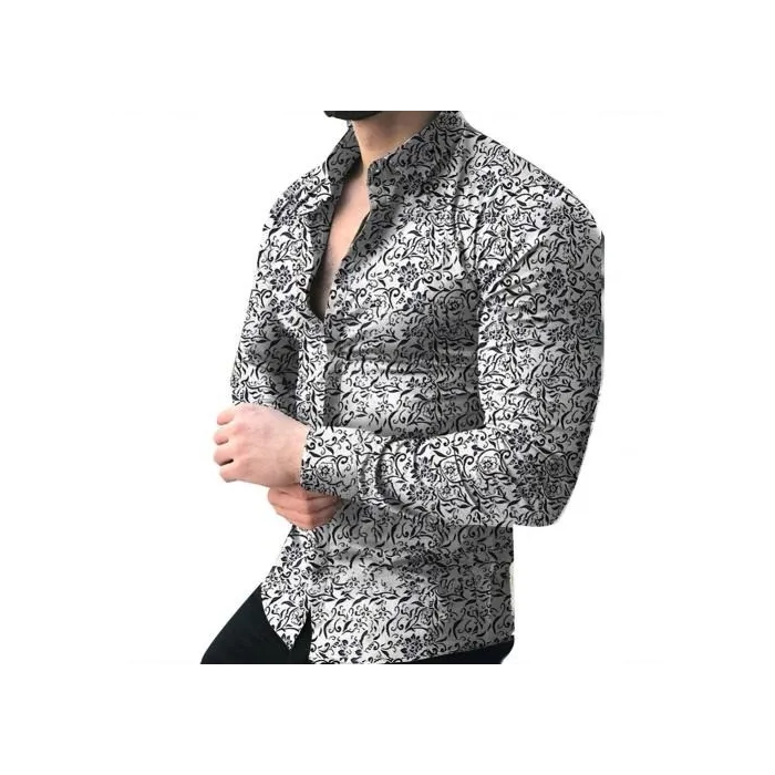 CamisetasCamisa de manga larga de moda - estampado floral - ajuste delgado