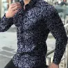 Mote langermet skjorte - blomstertrykk - slim fit