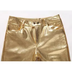 Pantalon métallique brillant à la mode