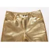 Pantalon métallique brillant à la mode